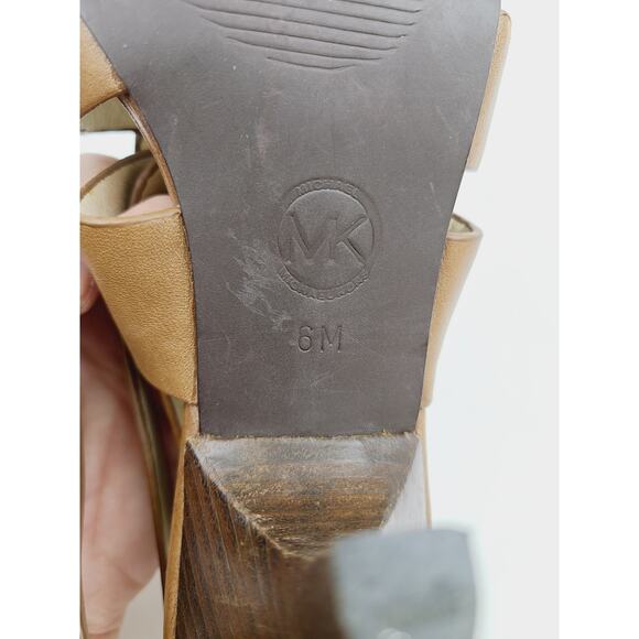 Michael Kors Womens Cognac Open Toe Sandals, Size 6, PRE-OWNED - Picture 8 of 10